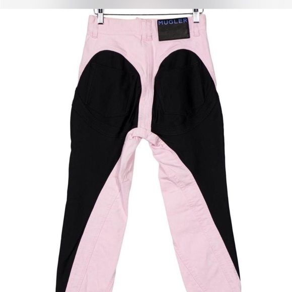 Mugler womens Pink and Black Jeans